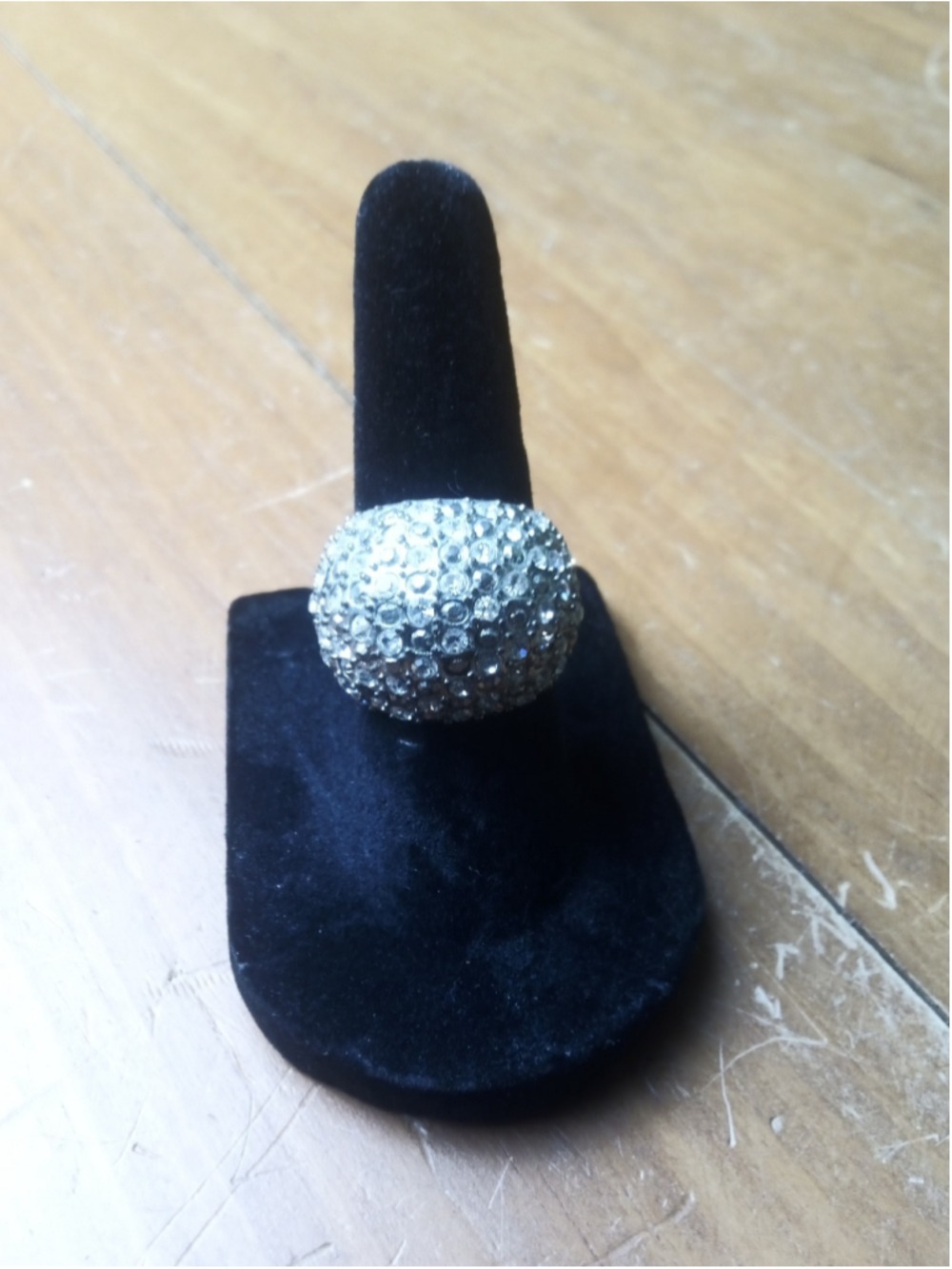 Women's Unbranded Pave Crystal Dome Ring, Silver, One Size